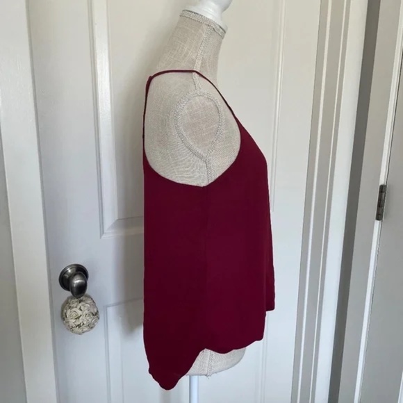 Lily White | Y2K Made In USA Burgundy Wrap V-Neck Spaghetti Strap Top, Size S - Picture 3 of 8